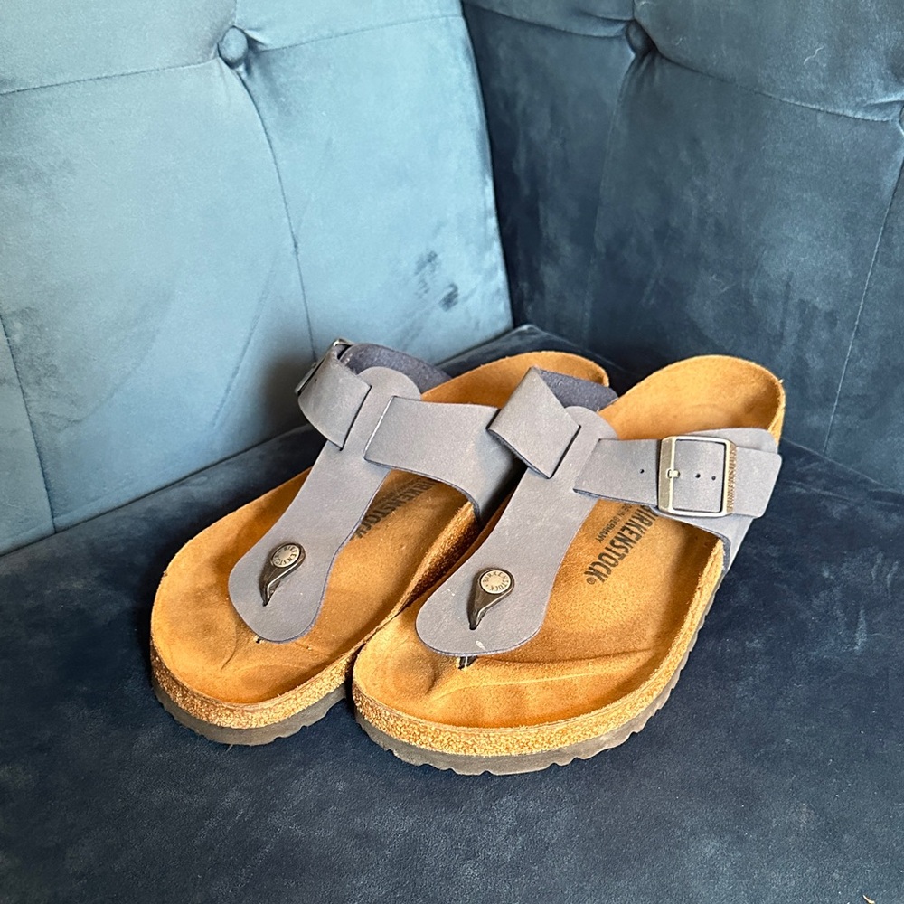Birkenstock Navy and Tan Sandals